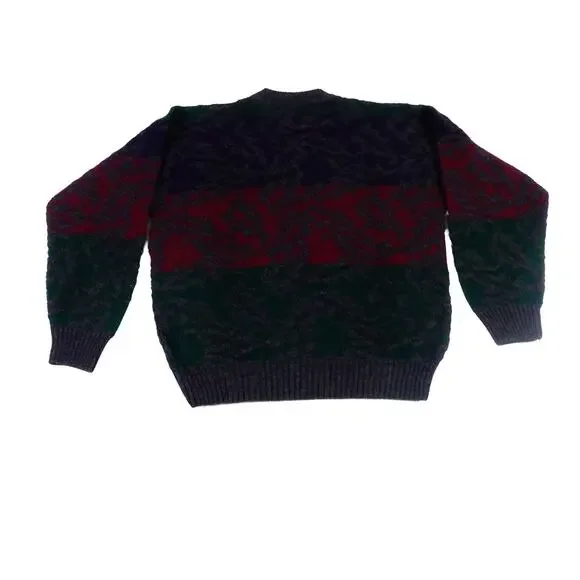 John Ashford Wool Acrylic Y2K Grandpa Abstract Sweater Made in Italy Large